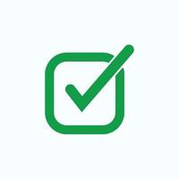 Check mark green line icons. Vector illustration. - Vector