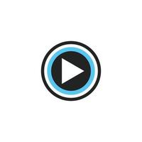 Play button icon in trendy flat style isolated on grey background. Play symbol for your web site design, logo, app, UI. Vector illustration