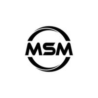 MSM letter logo design in illustration. Vector logo, calligraphy designs for logo, Poster, Invitation, etc.