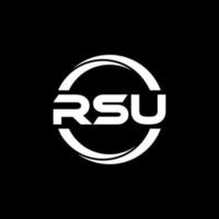 RSU letter logo design in illustration. Vector logo, calligraphy designs for logo, Poster, Invitation, etc.