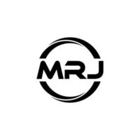 MRJ letter logo design in illustration. Vector logo, calligraphy designs for logo, Poster, Invitation, etc.