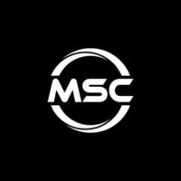 MSC letter logo design in illustration. Vector logo, calligraphy designs for logo, Poster, Invitation, etc.