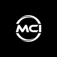 MCI letter logo design in illustration. Vector logo, calligraphy designs for logo, Poster, Invitation, etc.