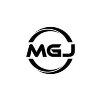 MGJ letter logo design in illustration. Vector logo, calligraphy designs for logo, Poster, Invitation, etc.