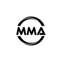 MMA letter logo design in illustration. Vector logo, calligraphy designs for logo, Poster, Invitation, etc.