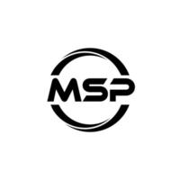 MSP letter logo design in illustration. Vector logo, calligraphy designs for logo, Poster, Invitation, etc.