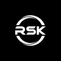 diseño de logotipo de letra rsk en ilustración. logotipo vectorial, diseños de caligrafía para logotipo, afiche, invitación, etc. vector