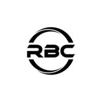 RBC letter logo design in illustration. Vector logo, calligraphy designs for logo, Poster, Invitation, etc.