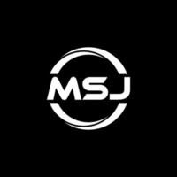 MSJ letter logo design in illustration. Vector logo, calligraphy designs for logo, Poster, Invitation, etc.