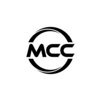 MCC letter logo design in illustration. Vector logo, calligraphy designs for logo, Poster, Invitation, etc.