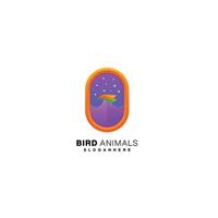 bird eagle in frame logo design template colorful vector
