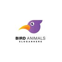 bird head animal design color logo template illustration vector