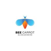 bee carrot logo combination design template icon vector