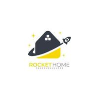 rocket home logo vector combination design template