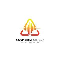 triangle music logo modern design elegant gradient color vector