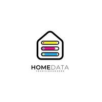 home data logo design color template vector