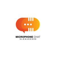 microphone message design logo gradient color symbol vector