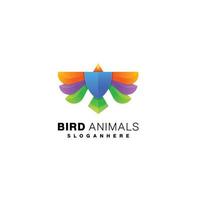 bird shield logo colorful design vector style