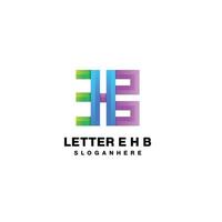 icono de símbolo de logotipo de letra e, h, b para negocios vector