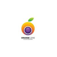 orange lens or vision design modern template logo colorful vector