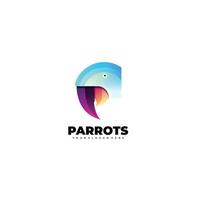 head parrot logo gradient color design vector