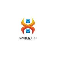 spider data tech logo design illustration symbol vector