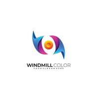 logotipo de molino de viento plantilla abstracta de diseño colorido vector