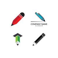 Pencil logo icon vector