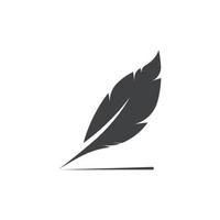 plantilla de vector de logotipo de pluma