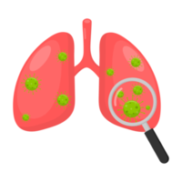 corona virus o covid 19, ingrandimento bicchiere ricerca con polmoni, pandemia. png