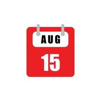 August flat calender vector