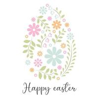 Vector illustrations of Easter card with decorative floral element