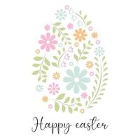 Vector illustrations of Easter card with decorative floral element