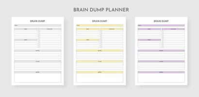 Brain Dump Planner, Thought Organizer, Brainstorming Notebook vector