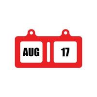 August flat calender vector