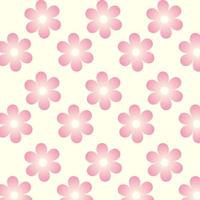 Pink flowers on a yellow background repeating pattern vector