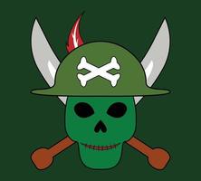 skull pirate with crossed swords. pirate warrior skull. vectors, illustrations, icons and logos. vector