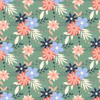 Summer bloom wild flowers print vector