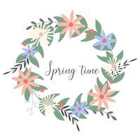 Spring time wreath Delicate bloom clipart vector