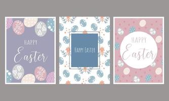 Happy Easter vector card set