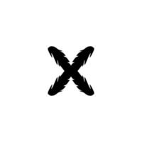 icono x. símbolo de fondo de cartel de peligro de estilo simple. elemento de diseño del logotipo de la marca x. x impresión de camisetas. vector para pegatina.
