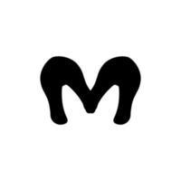 M icon. Simple style M company poster background symbol. M brand logo design element. M t-shirt printing. vector for sticker.