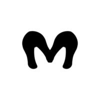 M icon. Simple style M company poster background symbol. M brand logo design element. M t-shirt printing. vector for sticker.