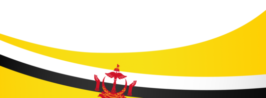 Brunei flag wave isolated on png or transparent background