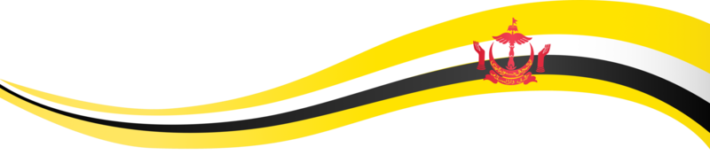 Brunei flag wave isolated on png or transparent background