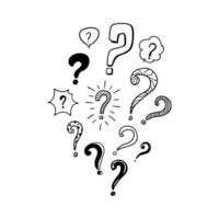 Doodle Question Mark, Sign and Symbol for Design, Presentation or Website elements. vector