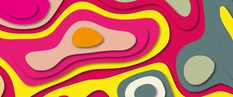 Abstract realistic paper cut decoration textured with wavy layers. Colorful papercut and multi-layer cutout geometric pattern. Paper cut shapes layout for business presentations, flyers, posters photo