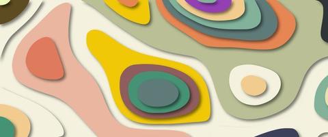 Colorful papercut and multi layer cutout geometric pattern. Abstract background with waves. Abstract pattern with circles. Beautiful topography concept or smooth origami shape paper texture. photo