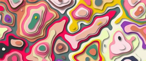 Abstract realistic paper cut decoration textured with wavy layers. Colorful papercut and multi-layer cutout geometric pattern. Paper cut shapes layout for business presentations, flyers, posters photo