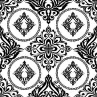 seamless graphic pattern, tile with abstract geometric black ornament on white background, texture, design photo